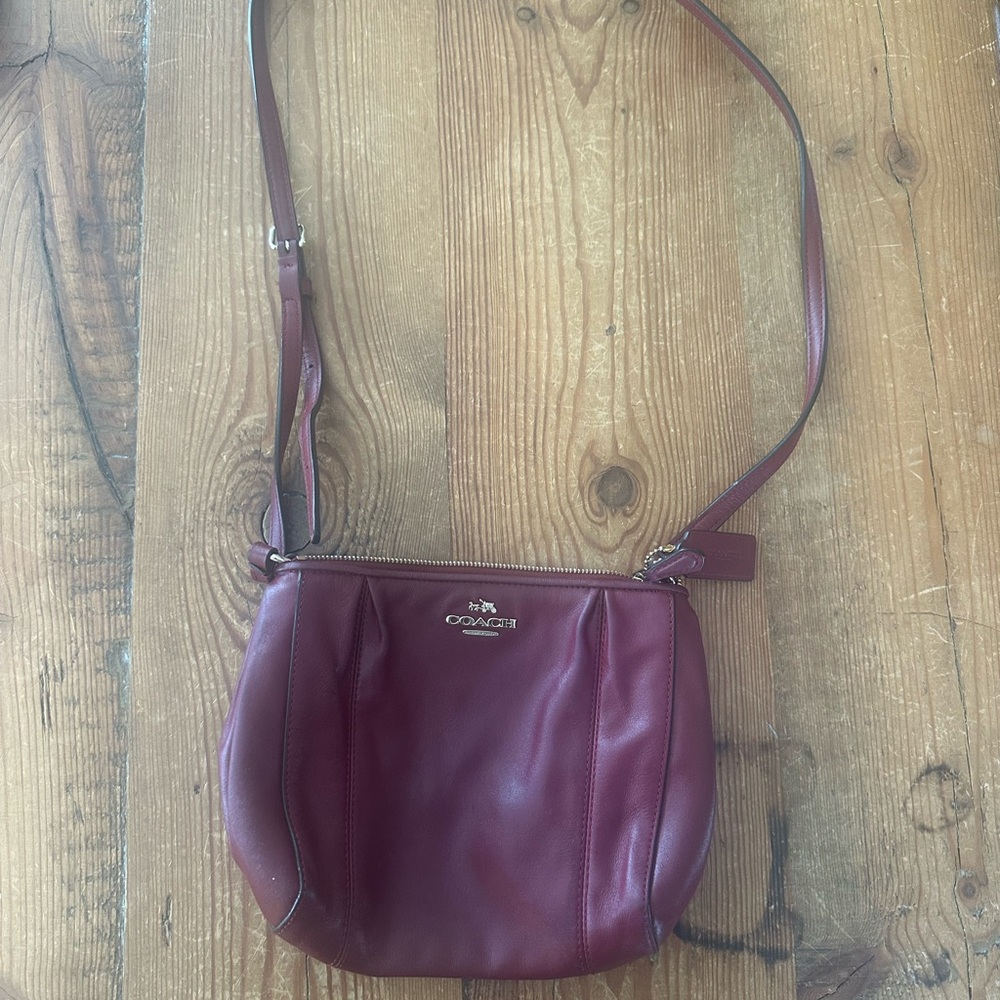 Coach Wine Leather Crossbody Bag